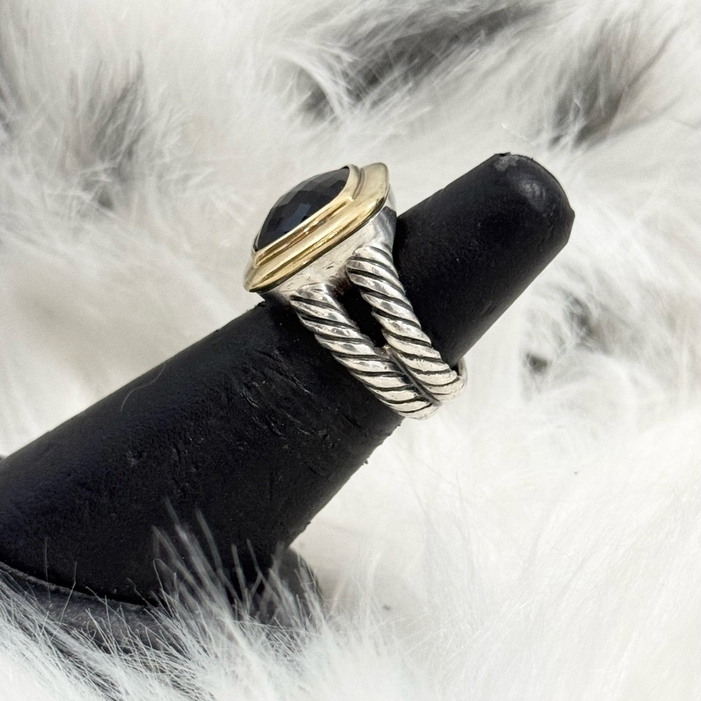 David Yurman 925 18K Gold 11mm Black Onyx Albion Ring - Picture 2 of 8